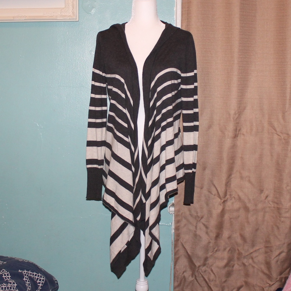 N2U Striped Hooded Cardigan